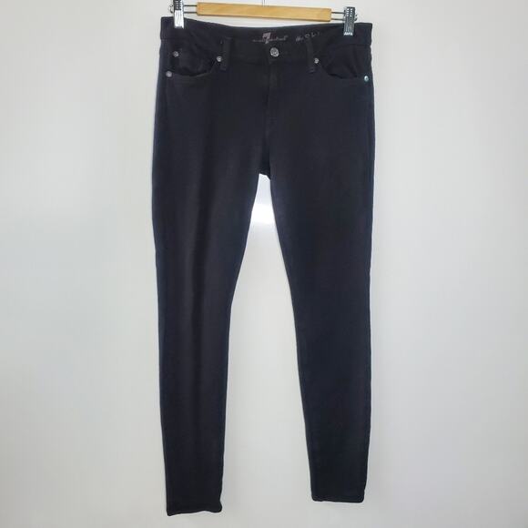 7 for all mankind black stretchy "the skinny" pants  Size 29 GUC - Picture 9 of 9